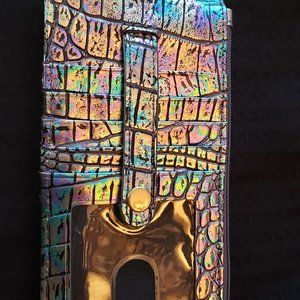 Brahmin Black Iridescent Credit Card Holder